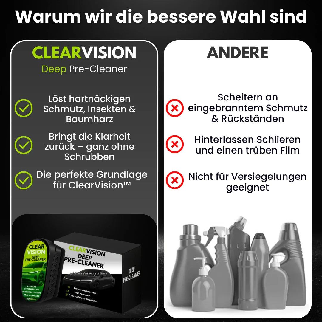 ClearVision™ - DeepClean | Der Vorreiniger für perfekte Sicht